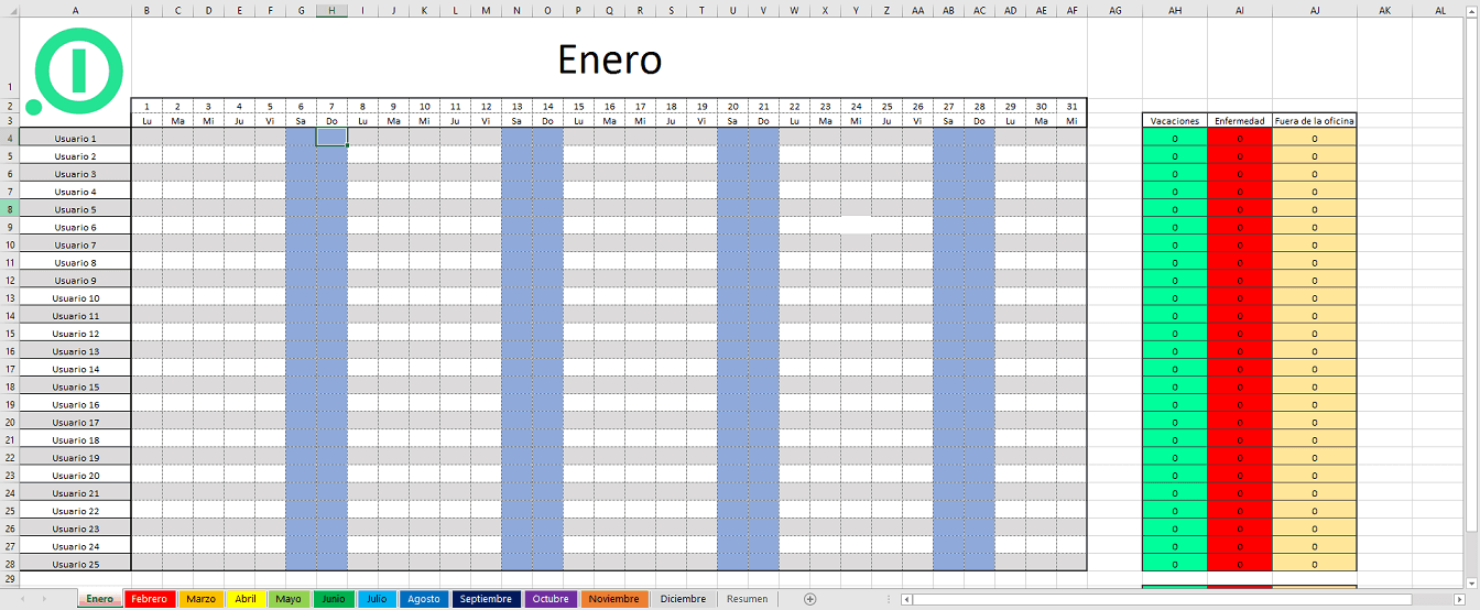 Planilla De Excel De Calendario De Vacaciones De Empl Vrogue Co