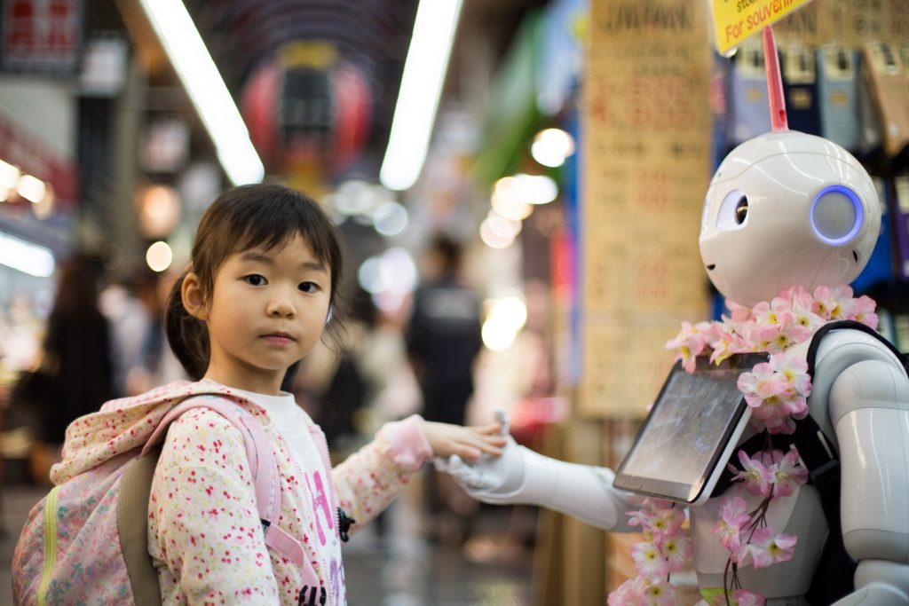 child and robot