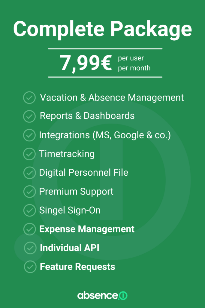 features of complete package from absence.io